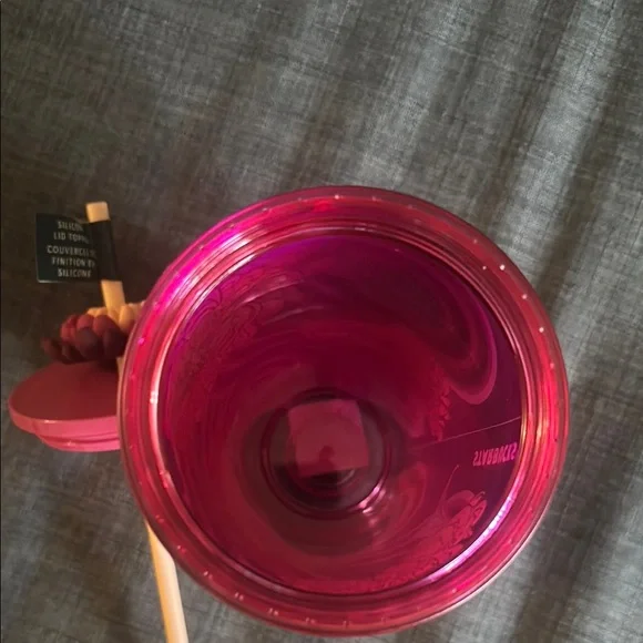 BNWT Starbucks Floral Insulated Holographic Gold & Pink Tumbler w/Flower Topper - Picture 4 of 6